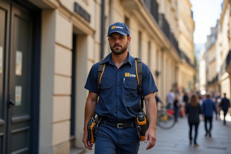 Professionnel en services à domicile dans un quartier parisien